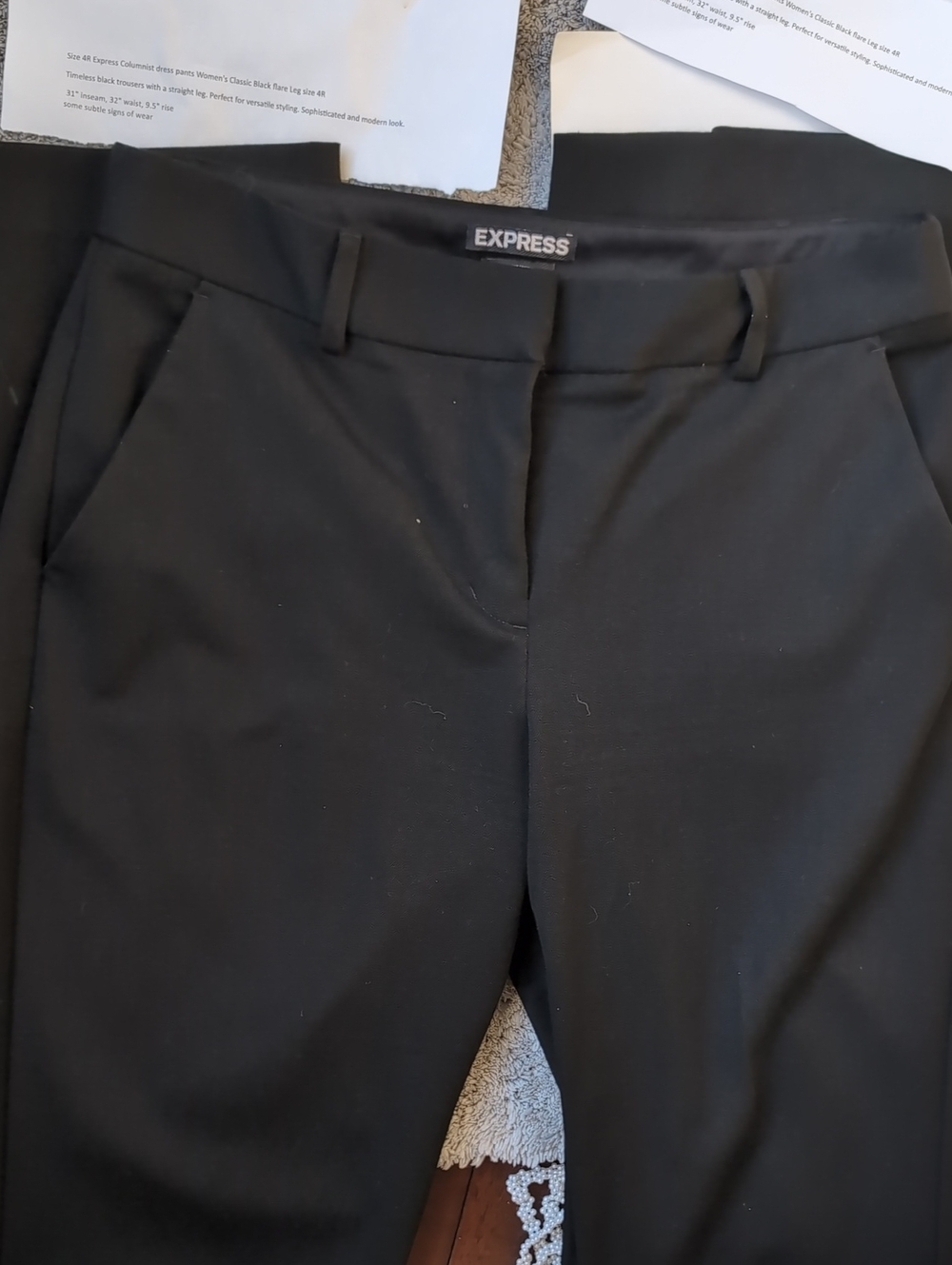 Express Black Women's Stretch Dress Trousers 4R